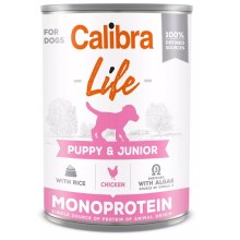 Calibra Dog Life konzerva Puppy & Junior Chicken with Rice 400 g SET 5+1 ZDARMA